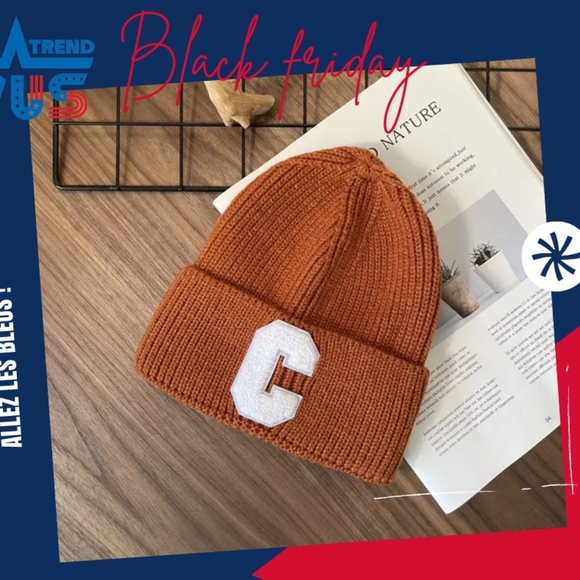 Winter unisex multi color C letter beanie cap - Picture 7 of 10